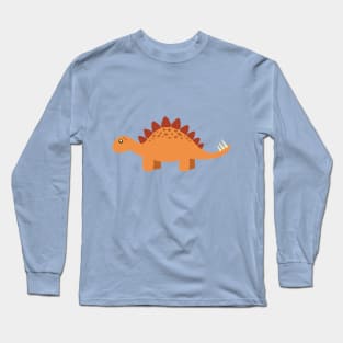 Cute little dinosaur orange Long Sleeve T-Shirt